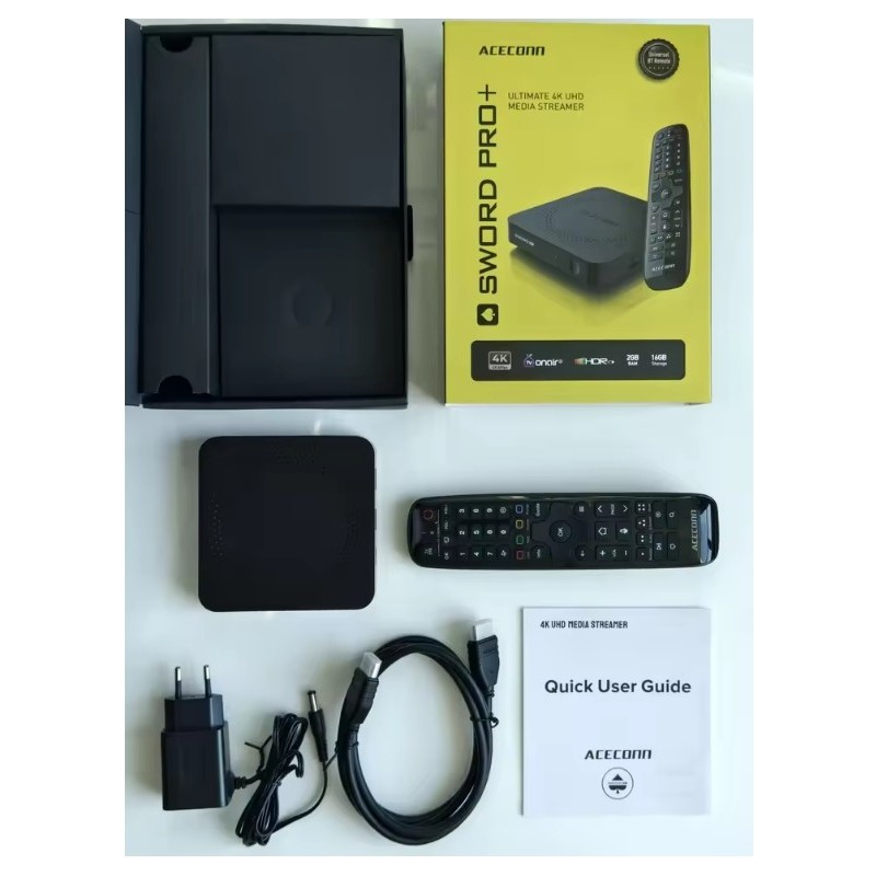 Box IPTV Acecconn Sword Pro+ – Android 11, 4K Ultra HD, HDR, WiFi et Bluetooth