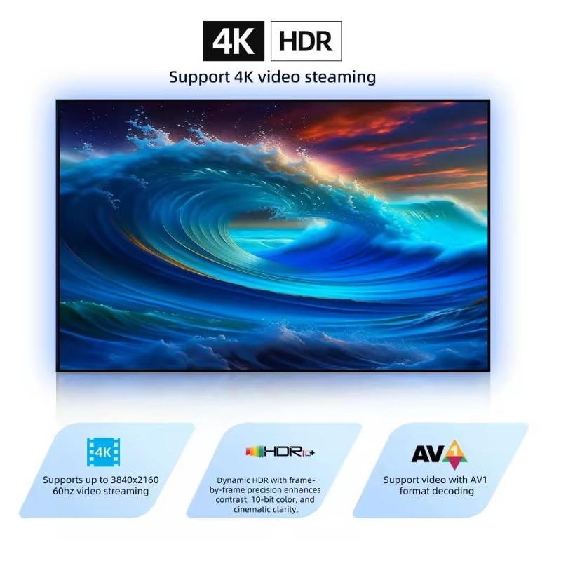 Box IPTV Acecconn Sword Pro+ – Android 11, 4K Ultra HD, HDR, WiFi et Bluetooth