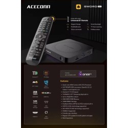 Box IPTV Acecconn Sword Pro+ – Android 11, 4K Ultra HD, HDR, WiFi et Bluetooth