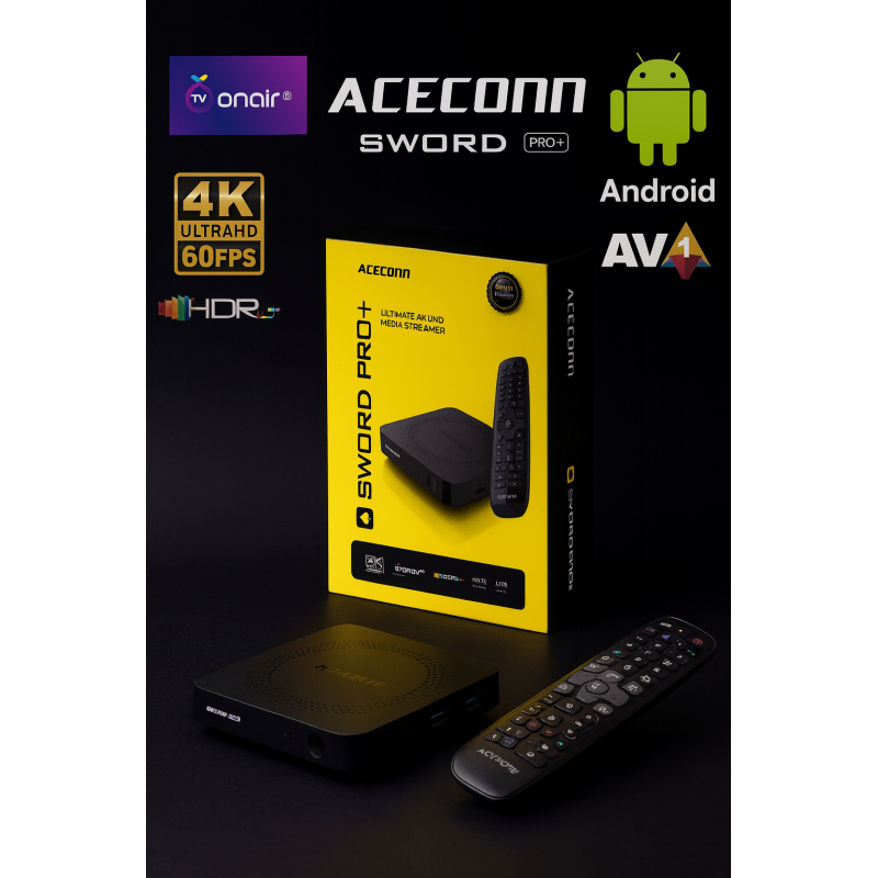 Box IPTV Acecconn Sword Pro+ – Android 11, 4K Ultra HD, HDR, WiFi et Bluetooth
