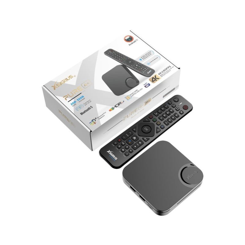 Xsarius Pure 4+ Plus 4K Android 14 — Boîtier IPTV | Geekslandia